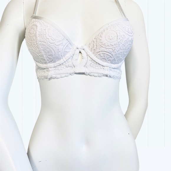 Aerie White Plunge Bra 32B Push Up Bra - Picture 3 of 17